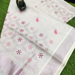 Rosegold tissue threadwork saree Premium quality