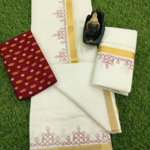 1 inch jeri kollam design set mundu